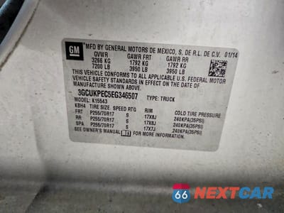 Zdjęcie 12 z 12 samochodu: 2014 CHEVROLET SILVERADO K1500 VIN:3GCUKPEC5EG346507 - miniatura