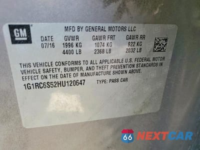 Zdjęcie 13 z 13 samochodu: 2017 CHEVROLET VOLT LT VIN:1G1RC6S52HU120647 - miniatura