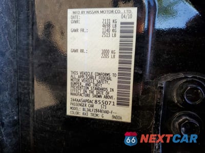 Zdjęcie 13 z 13 samochodu: 2010 NISSAN MAXIMA 3.5 S VIN:1N4AA5AP0AC855071 - miniatura