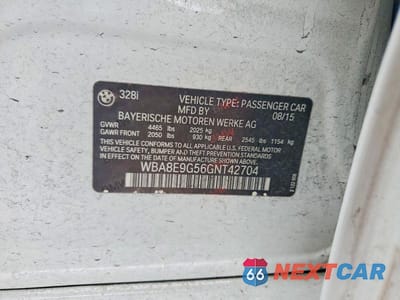 Zdjęcie 12 z 12 samochodu: 2016 BMW 328 I SULEV VIN:WBA8E9G56GNT42704 - miniatura
