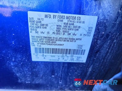 Zdjęcie 13 z 13 samochodu: 2013 FORD EXPLORER XLT VIN:1FM5K7D82DGA30957 - miniatura