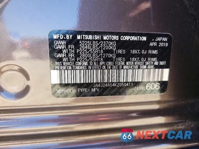 Zdjęcie 13 z 13 samochodu: 2019 MITSUBISHI OUTLANDER SEL VIN:JA4J24A54KZ050411 - miniatura