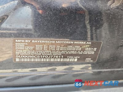 Zdjęcie 13 z 13 samochodu: 2015 BMW X5 XDRIVE50I VIN:5UXKR6C51F0J77611 - miniatura