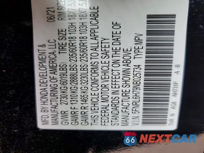 Zdjęcie 14 z 14 samochodu: 2022 HONDA ODYSSEY EXL VIN:5FNRL6H79NB025734 - miniatura