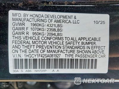 Zdjęcie 12 z 12 samochodu: 2025 HONDA ACCORD SE VIN:1HGCY1F42SA081927 - miniatura