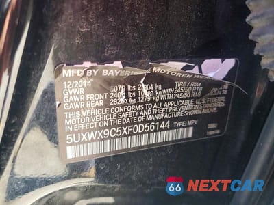Zdjęcie 13 z 13 samochodu: 2015 BMW X3 XDRIVE28I VIN:5UXWX9C5XF0D56144 - miniatura