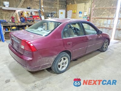 Trzecie zdjęcie samochodu z tyłu: 2002 HONDA CIVIC LX VIN:1HGES16502L074806 - miniatura