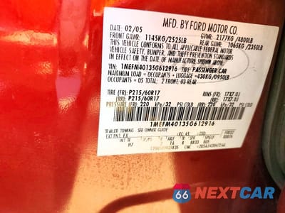 Zdjęcie 12 z 12 samochodu: 2005 MERCURY MONTEGO LUXURY VIN:1MEFM40135G612916 - miniatura