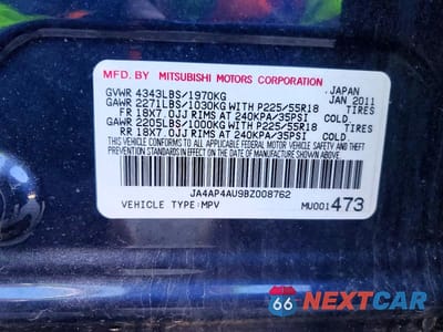 Zdjęcie 13 z 13 samochodu: 2011 MITSUBISHI OUTLANDER SPORT SE VIN:JA4AP4AU9BZ008762 - miniatura