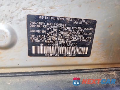 Zdjęcie 13 z 13 samochodu: 2011 SUBARU FORESTER LIMITED VIN:JF2SHBEC1BH740565 - miniatura