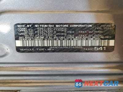 Zdjęcie 12 z 12 samochodu: 2019 MITSUBISHI OUTLANDER SE VIN:JA4AD3A36KZ042605 - miniatura
