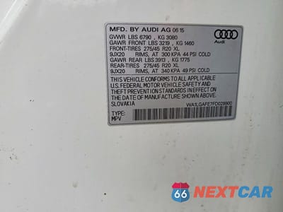 Zdjęcie 12 z 12 samochodu: 2015 AUDI Q7 PREMIUM PLUS VIN:WA1LGAFE7FD029900 - miniatura