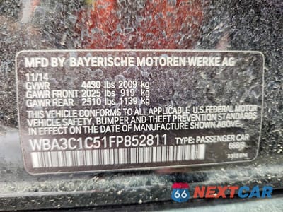 Zdjęcie 12 z 12 samochodu: 2015 BMW 328 I SULEV VIN:WBA3C1C51FP852811 - miniatura