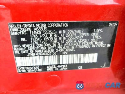 Zdjęcie 13 z 13 samochodu: 2010 TOYOTA RAV4 BASE VIN:JTMBF4DV3AD022136 - miniatura
