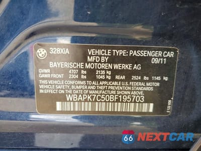 Zdjęcie 12 z 12 samochodu: 2011 BMW 328 XI VIN:WBAPK7C50BF195703 - miniatura