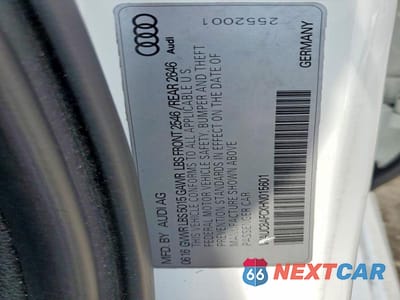 Zdjęcie 13 z 13 samochodu: 2017 AUDI A6 PREMIUM VIN:WAUC8AFCXHN015601 - miniatura