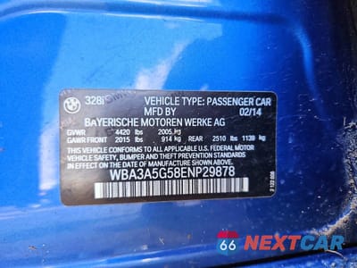 Zdjęcie 12 z 12 samochodu: 2014 BMW 328 I VIN:WBA3A5G58ENP29878 - miniatura