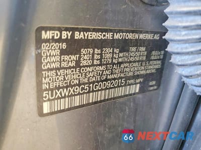 Zdjęcie 13 z 13 samochodu: 2016 BMW X3 XDRIVE28I VIN:5UXWX9C51G0D92015 - miniatura