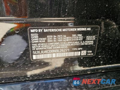 Zdjęcie 13 z 13 samochodu: 2022 BMW X5 M50I VIN:5UXJU4C08N9L26271 - miniatura
