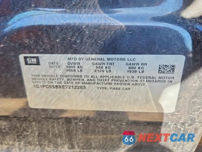 Zdjęcie 12 z 12 samochodu: 2014 CHEVROLET CRUZE LT VIN:1G1PC5SBXE7212283 - miniatura