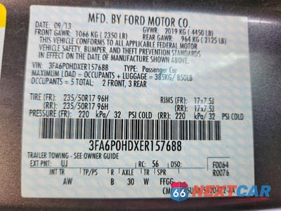 Zdjęcie 12 z 12 samochodu: 2014 FORD FUSION SE VIN:3FA6P0HDXER157688 - miniatura