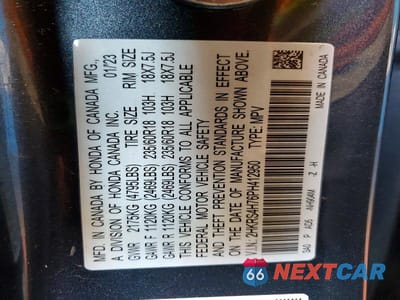 Zdjęcie 13 z 13 samochodu: 2023 HONDA CR-V VIN:2HKRS4H76PH412950 - miniatura