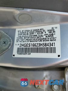 Zdjęcie 12 z 12 samochodu: 2003 HONDA CIVIC LX VIN:2HGES16623H584341 - miniatura