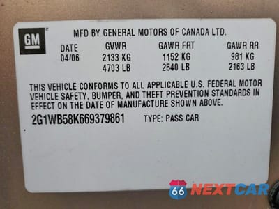 Zdjęcie 13 z 13 samochodu: 2006 CHEVROLET IMPALA LS VIN:2G1WB58K669379861 - miniatura