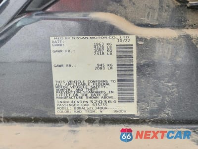 Zdjęcie 12 z 12 samochodu: 2023 NISSAN ALTIMA SR VIN:1N4BL4CV1PN320364 - miniatura