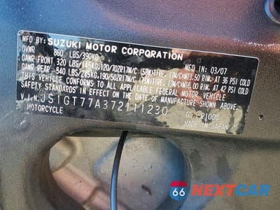Zdjęcie 9 z 9 samochodu: 2007 SUZUKI GSX-R1000 VIN:JS1GT77A372111230 - miniatura