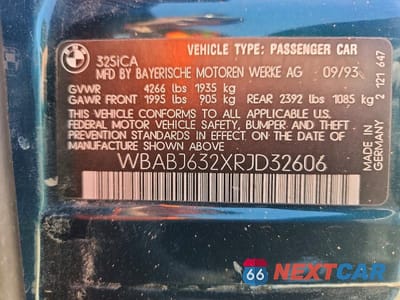 Zdjęcie 12 z 12 samochodu: 1994 BMW 325 IC AUTOMATIC VIN:WBABJ632XRJD32606 - miniatura