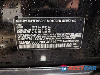 Zdjęcie 12 z 12 samochodu: 2022 BMW M340XI VIN:3MW5U9J00N8C48319 - miniatura