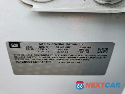 Zdjęcie 12 z 12 samochodu: 2016 CHEVROLET MALIBU LS VIN:1G1ZB5STXGF310193 - miniatura