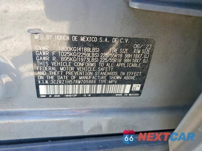 Zdjęcie 12 z 12 samochodu: 2024 HONDA HR-V SPORT VIN:3CZRZ1H57RM705966 - miniatura