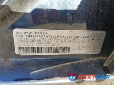 Zdjęcie 12 z 12 samochodu: 2011 AUDI A4 PREMIUM VIN:WAUBFAFL1BN049645 - miniatura