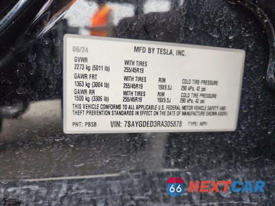 Zdjęcie 12 z 12 samochodu: 2024 TESLA MODEL Y VIN:7SAYGDED3RA305878 - miniatura