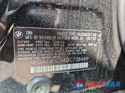 Zdjęcie 12 z 12 samochodu: 2011 BMW 528 I VIN:WBAFR1C54BC738489 - miniatura