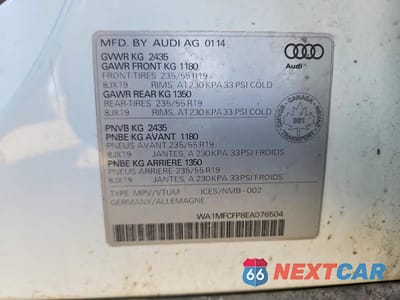 Zdjęcie 13 z 13 samochodu: 2014 AUDI Q5 PROGRESSIV VIN:WA1MFCFP8EA076504 - miniatura