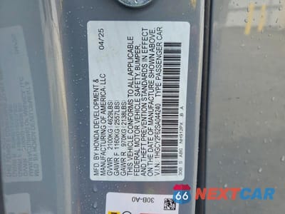 Zdjęcie 13 z 13 samochodu: 2025 HONDA ACCORD HYBRID EXL VIN:1HGCY2F62SA044240 - miniatura