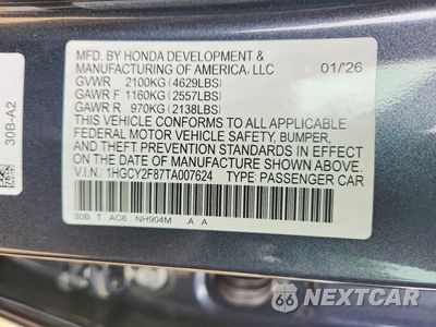 Zdjęcie 12 z 12 samochodu: 2026 HONDA ACCORD TOURING HYBRID VIN:1HGCY2F87TA007624 - miniatura