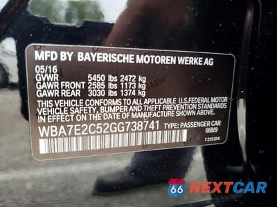 Zdjęcie 12 z 12 samochodu: 2016 BMW 740 I VIN:WBA7E2C52GG738741 - miniatura