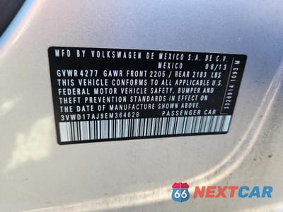 Zdjęcie 12 z 12 samochodu: 2014 VOLKSWAGEN JETTA SE VIN:3VWD17AJ9EM364028 - miniatura