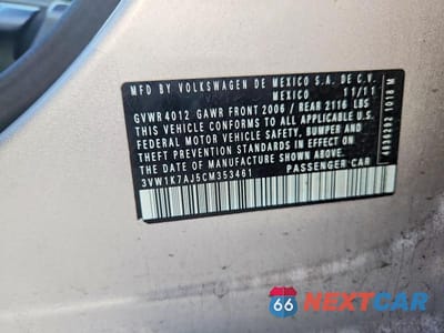 Zdjęcie 12 z 12 samochodu: 2012 VOLKSWAGEN JETTA VIN:3VW1K7AJ5CM353461 - miniatura