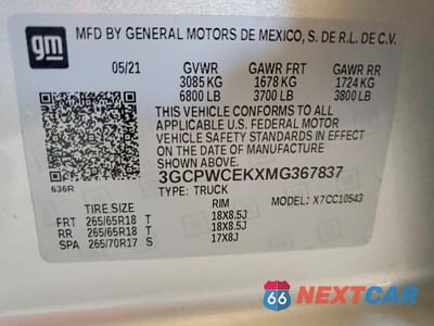 Zdjęcie 12 z 12 samochodu: 2021 CHEVROLET SILVERADO C1500 LT VIN:3GCPWCEKXMG367837 - miniatura