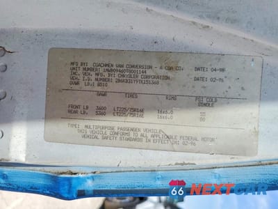 Zdjęcie 13 z 13 samochodu: 1996 DODGE RAM VAN B3500 VIN:2B6KB31Y9TK151368 - miniatura