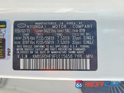 Zdjęcie 13 z 13 samochodu: 2015 HYUNDAI SANTA FE LIMITED VIN:KM8SRDHF9FU115658 - miniatura