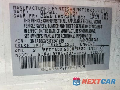 Zdjęcie 12 z 12 samochodu: 2021 NISSAN SENTRA VIN:3N1AB8CV6MY241709 - miniatura