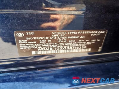 Zdjęcie 12 z 12 samochodu: 2017 BMW 320 I VIN:WBA8E1G3XHNU16336 - miniatura