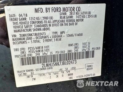 Zdjęcie 10 z 10 samochodu: 2018 LINCOLN TOWNHOUSE MKT VIN:2LMHJ5NK7JBL02473 - miniatura