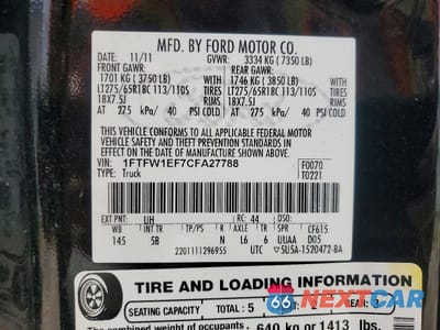 Zdjęcie 12 z 12 samochodu: 2012 FORD F150 SUPERCREW VIN:1FTFW1EF7CFA27788 - miniatura